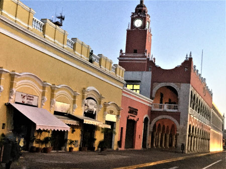 street in downtown merida, mexico