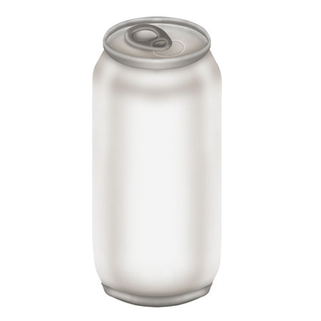 Blank Aluminum can isolated on white background.の写真素材