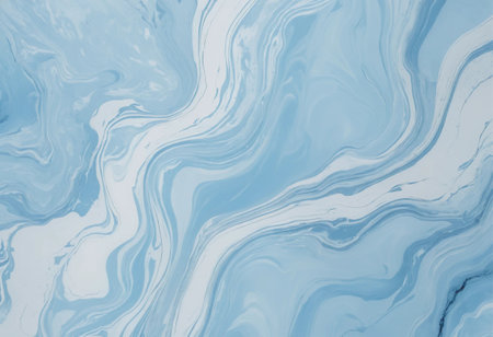 Blue and white marble texture background. Abstract pattern with marble liquid acrylic paint.の写真素材