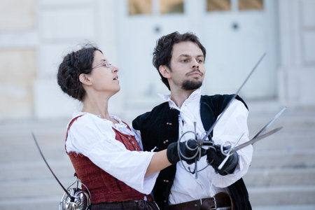 Sassenage castle, Isere, France - September 15 2018 : European Heritage Day, Lames du Dauphine...