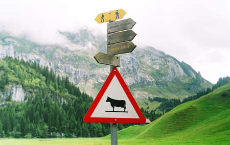 Sign in Switzerland の写真素材