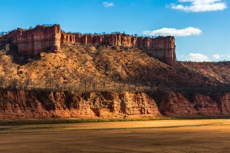 red cliffs in the sunlightの写真素材