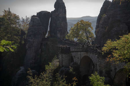 Saxony Bastei Mountains national park nature panoramaの写真素材