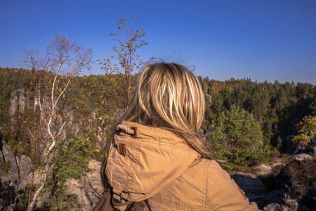 Saxony Bastei Mountains national park nature panoramaのeditorial素材