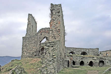 Part from Deva's stronghold , dated on 1269. Romania.の写真素材