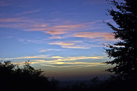 Sunset nearly Turnu-Ruieni, from Caras-Severin, Romania. August 2010の写真素材
