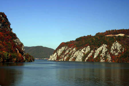 Danube River at a place called small boilers. End of October 2010.Romania.の写真素材