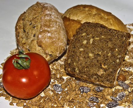 Assortment of freshly baked breadの写真素材