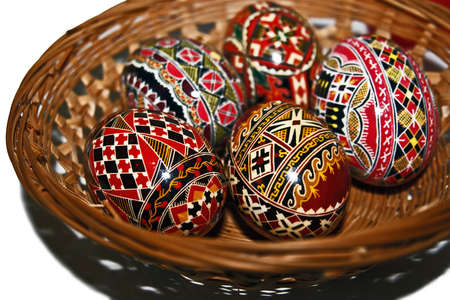 Trditional painted Easter eggs. Specific for the N-E of Romania.の写真素材
