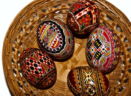 Trditional painted Easter eggs. Specific for the N-E of Romania.の写真素材
