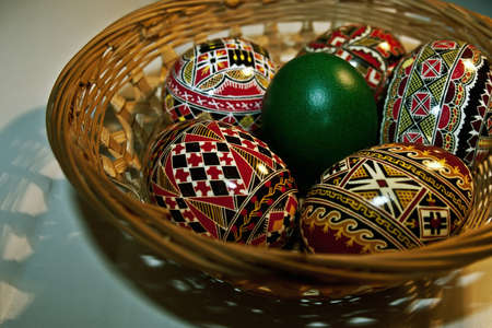 Traditional painted Easter eggs. Specific for the N-E of Romania.の写真素材