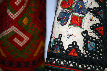 Old traditional Romanian folk costume  Specific Banat,Romania の写真素材