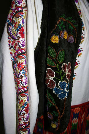 Old traditional Romanian folk costume  Specific Banat,Romania の写真素材
