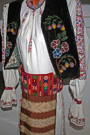 Old traditional Romanian folk costume  Specific Banat,Romania の写真素材