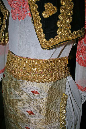 Old traditional Romanian folk costume  Specific Banat,Romania の写真素材