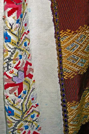 Old traditional Romanian folk costume  Specific Banat, Romania の写真素材