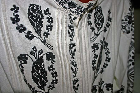 Old traditional Romanian folk costume  Specific Banat, Romania の写真素材