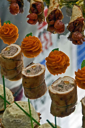 Arrangement of food in a cooking show の写真素材