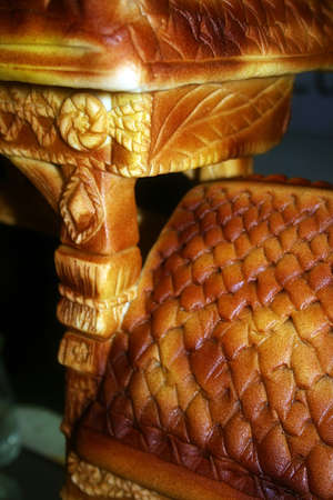 Sponge cake covered with marzipan  Desert symbolizing ornamental part of a traditional wooden building Maramures, Romania の写真素材