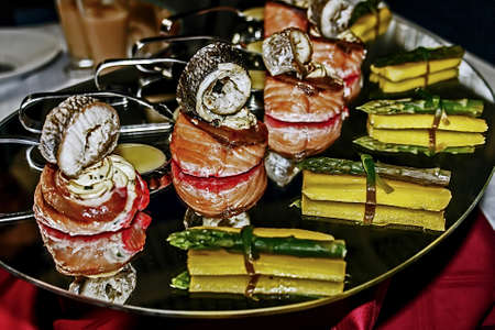 Arrangement cooking with different varieties of fish の写真素材