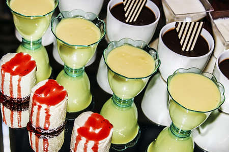 Arrangement cooking with different varieties of sweets の写真素材