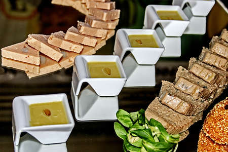 Arrangement cooking with different varieties of fish and meat の写真素材