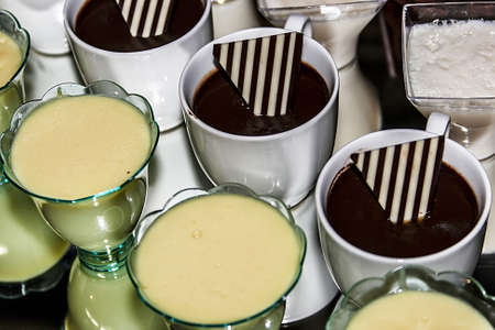 Arrangement cooking with different varieties of sweets の写真素材