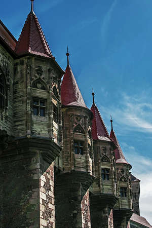 Detail from the Corvins Castle,  XV century , located in Romania, on the Center of Hunedoara City, southwestern part of Transylvania  Known as one of the frequently visited castles of Count Dracula のeditorial素材