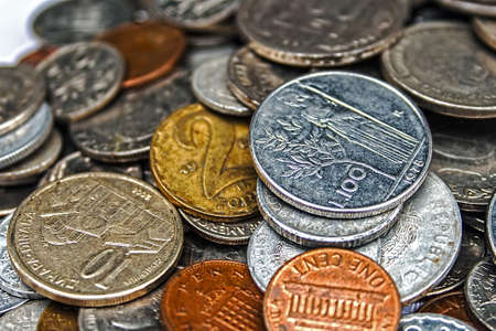 Old coins of different nationalities, from different periodsの写真素材