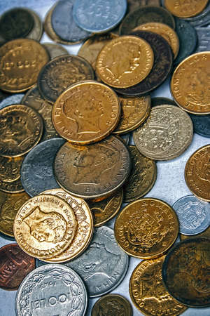 Old coins of different nationalities, from different periodsの写真素材