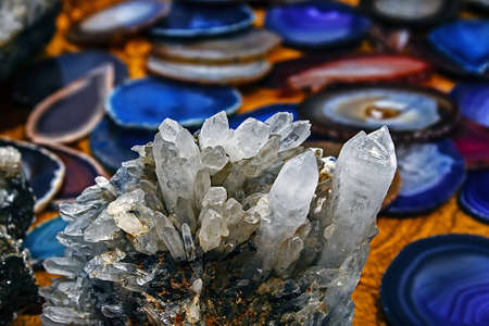 Mineral crystals and stones in various structuresの写真素材