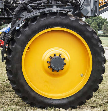 Giant wheel farm vehicle that provides irrigationの写真素材