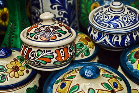 Romanian traditional pottery in the village Corund, Transylvania の写真素材