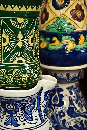 Romanian traditional pottery in the village Corund, Transylvania 
