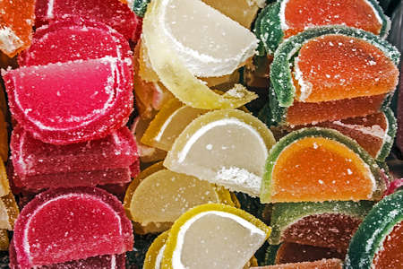 Colorful jelly in the form of exotic fruits  Homemade sweets の写真素材