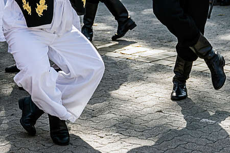 Dancers who perform, with the legs, specific movements of a Serbian dance.の写真素材