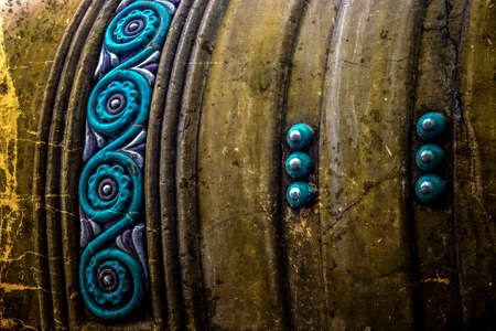 Architectural details on a historic building in Union Square, Timisoara, Romania. Image digitally manipulated as one old photo.の写真素材