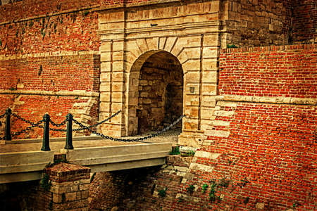 Old photo with bridge accessの写真素材