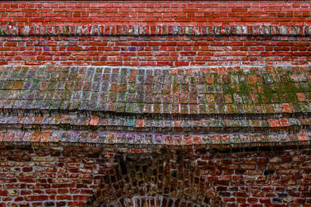 Background with detail of old fortress wall from Maria Theresia Bastion, Timisoara, Romania.のeditorial素材