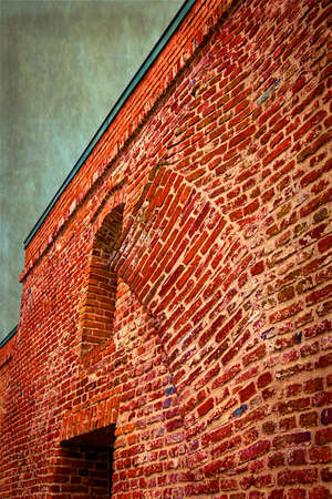 Old photo with detail of fortress wall from Maria Theresia Bastion, Timisoara, Romania. Vintage processed.のeditorial素材