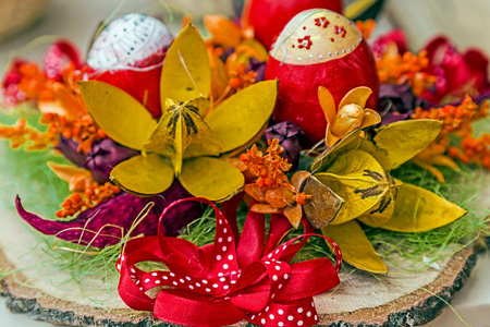Easter decorations manually created in various forms of design.