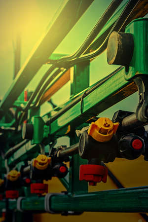 Agricultural equipment in sunset light. Image digitally manipulated.の写真素材