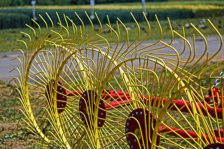 Equipment for agriculture presented to an agricultural exhibition.の写真素材