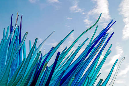 Murano glass (closeup detail of street monument at Murano island, Italy )の写真素材