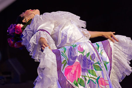 ROMANIA, TIMISOARA - JULY 7, 2016: Dancer from Colombia in traditional costume, present at the...