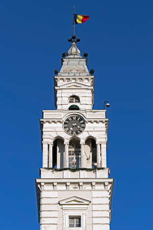 Tower of City Hall from city Arad, Romania.の写真素材