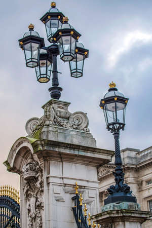 LONDON, ENGLAND - NOVEMBER 29, 2017: Detail of the Royal Buckingham Palace fence.のeditorial素材