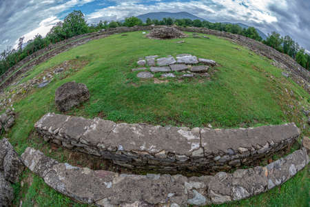 Ruins of the the court of the Roman Forum of the antique province Dacia Apulensis, Sarmizegetusa, Hateg Country, Romania. It was founded around the years 106 to 110 d.Hr.の素材 [FY310104453112]