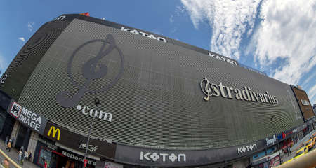 BUCHAREST,ROMANIA - JULY 17, 2018: Unirea Shopping Center located in Union Square. Opened in 1976 and enlarged in 1989, was converted into a shopping centre during the 1990s with 83,971 square metres.のeditorial素材