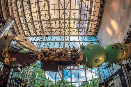 WASHINGTON DC, USA - SEPTEMBER 4, 2018: Inside in the National Air and Space Museum of the Smithsonian Institution. Established in 1946 and opened its main building on the National Mall in 1976.のeditorial素材